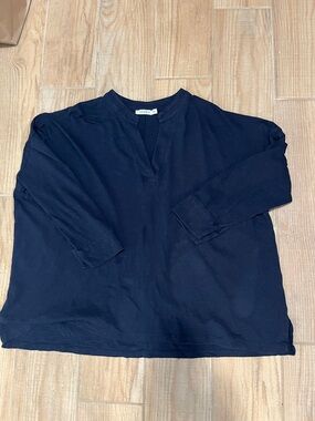 Navy Long-Sleeve Mersea Henley Shirt